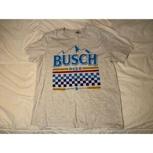 Brew City Busch Light Busch Beer Shirt Mens Extra Large XL Gray Brew Tshirt